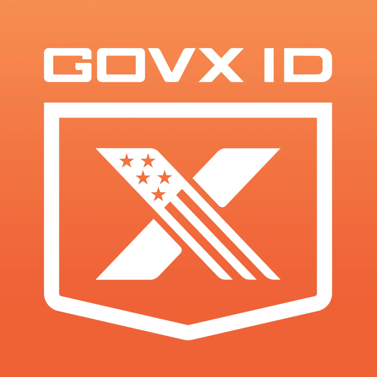 GOVX ID logo on an orange background